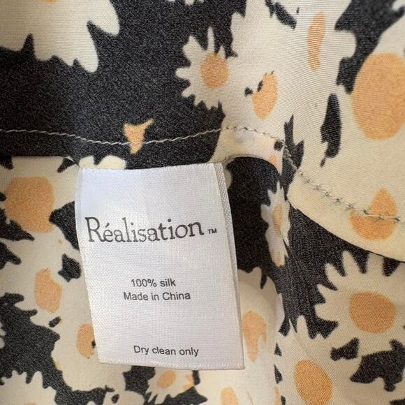 Realisation Women's Black and Yellow Daisy Silk Skirt - Picture 6 of 7